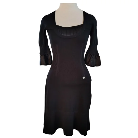 Karen Millen | Dresses | Karen Millen Black Classic Silk Sweater Dress Size  Lbd | Poshmark